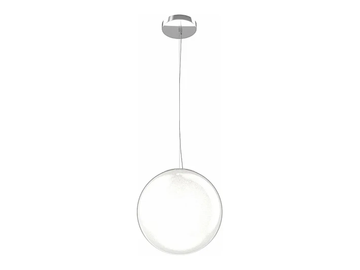 Lámpara Suspendida-Sospensione Contemporanea Glitter Metallo Cromo Vetro Soffiato Trasp 1 Luce E14 Blanco