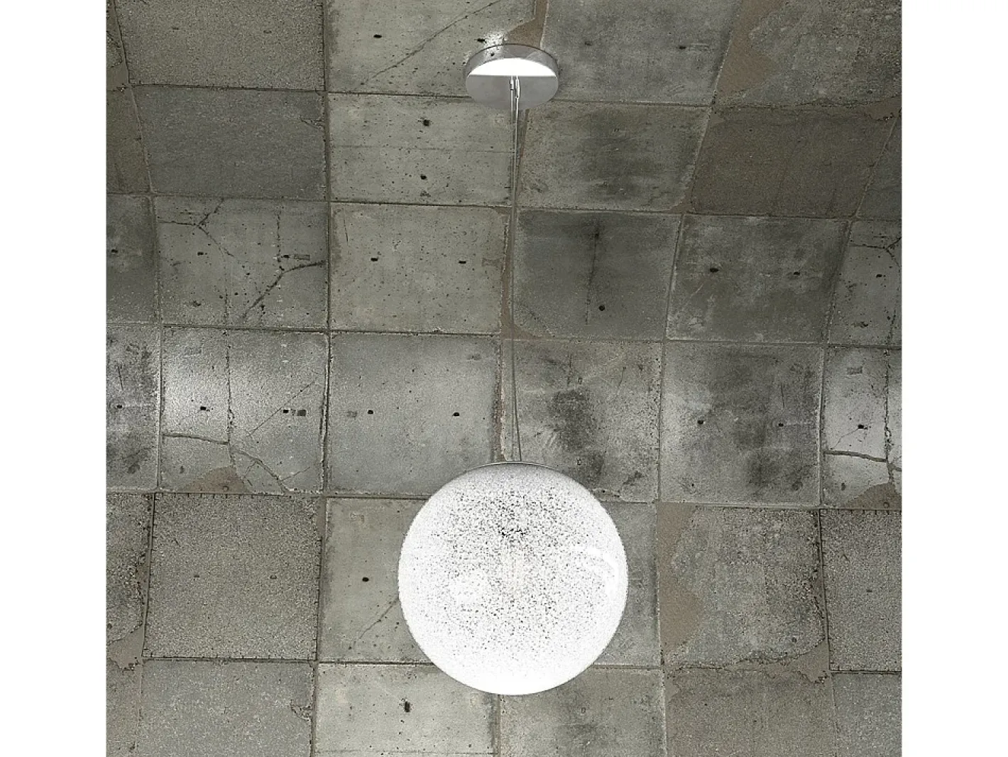 Lámpara Suspendida-Sospensione Contemporanea Glitter Metallo Cromo Vetro Soffiato Trasp 1 Luce E14 Blanco