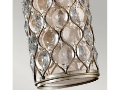 Sospensione Contemporanea Lucia Acciaio Argento Brunito Cristallo 1 Luce E27 Plateado Outlet