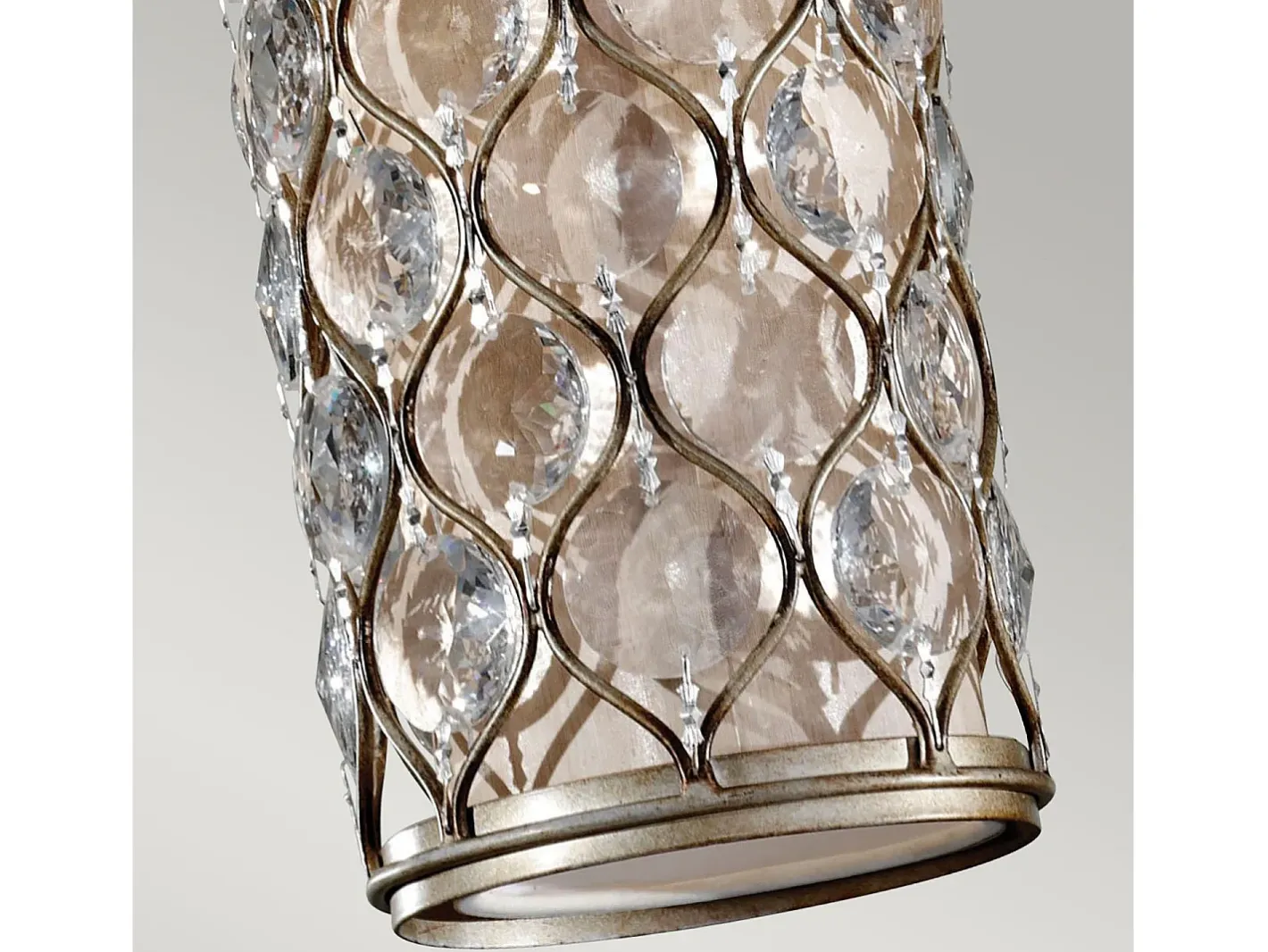 Sospensione Contemporanea Lucia Acciaio Argento Brunito Cristallo 1 Luce E27 Plateado Outlet