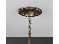 Sospensione Contemporanea Lucia Acciaio Argento Brunito Cristallo 1 Luce E27 Plateado Outlet
