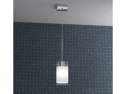 Sospensione Contemporanea Wild Metallo Cromo Vetro Satinato 1 Luce E27 Plateado