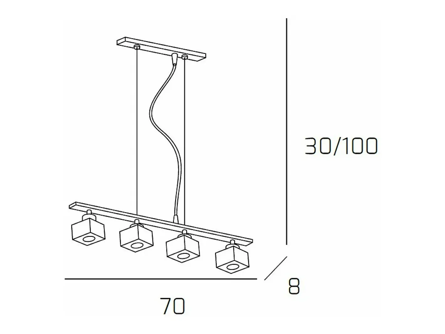 Sospensione Contemporanea Metropolitan Metallo Cromo Vetro Trasparente 4 Luci G9 Plateado Clearance