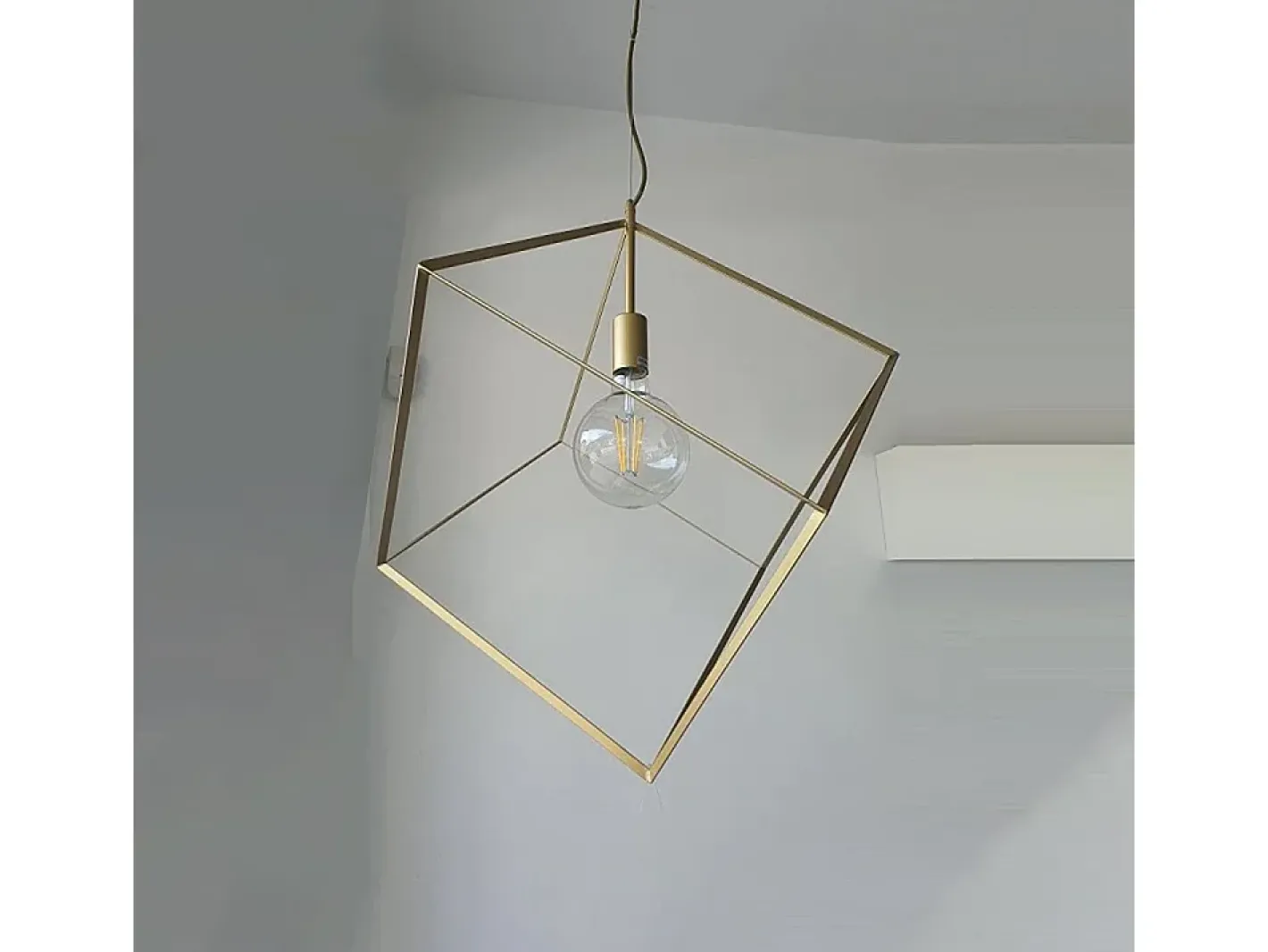 Sospensione Contemporanea Cube Metallo Oro 1 Luce E27 Dorado Sale