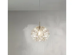 Online Sospensione Contemporanea Meteora Metallo Oro Vetro Ambra 1 Luce E27 Dorado