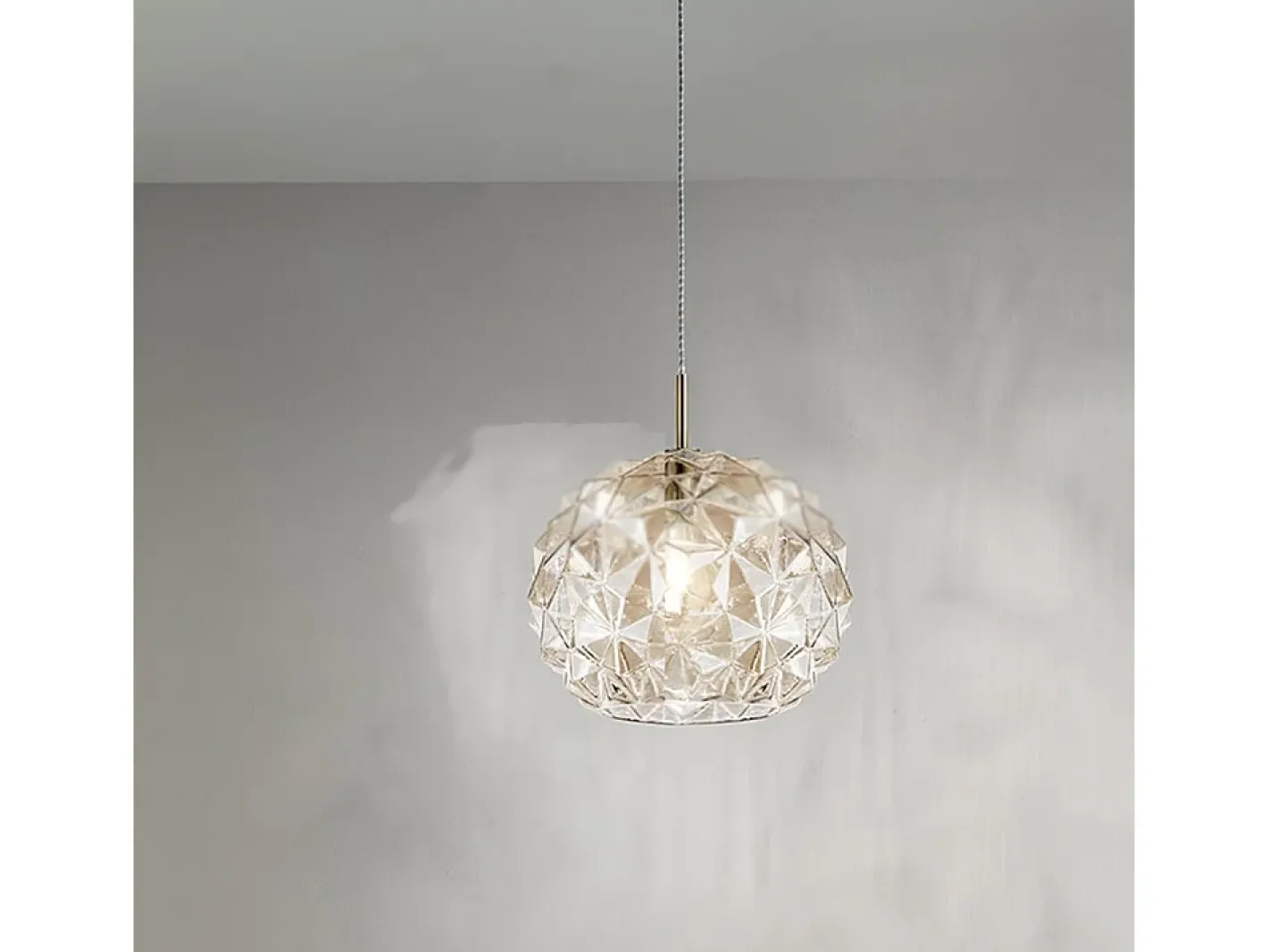 Online Sospensione Contemporanea Meteora Metallo Oro Vetro Ambra 1 Luce E27 Dorado