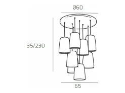 Online Sospensione Cromo Tonda 8 Luci Cromo Plateado
