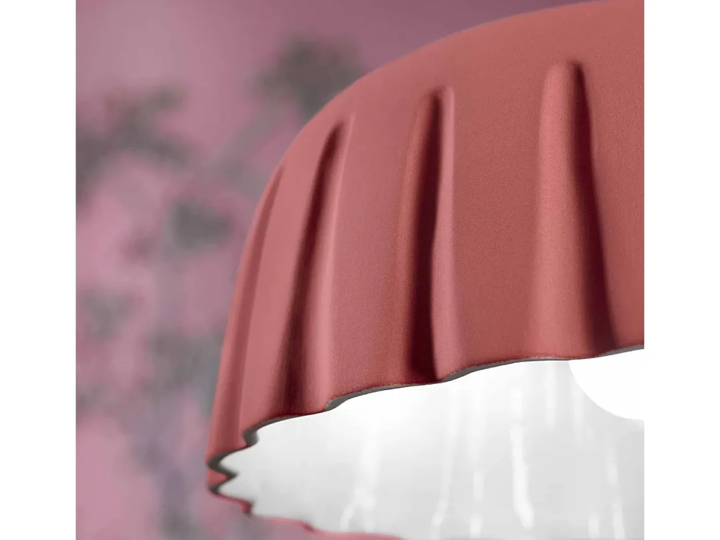 Ferroluce Lámpara Suspendida-Sospensione Grande Vintage Decò Madame Gres Ceramica Rosa Corallo 1 Luce E27 Rosa palo