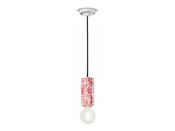 Discount Ferroluce Sospensione Media Vintage Decò Pi Ceramica Ming Blu 1 Luce E27 Azul