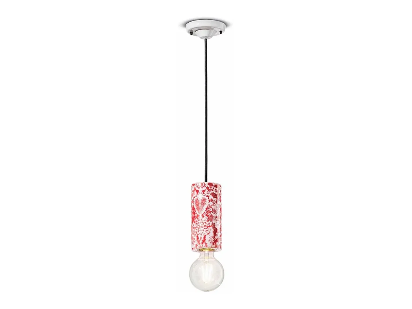 Discount Ferroluce Sospensione Media Vintage Decò Pi Ceramica Ming Blu 1 Luce E27 Azul