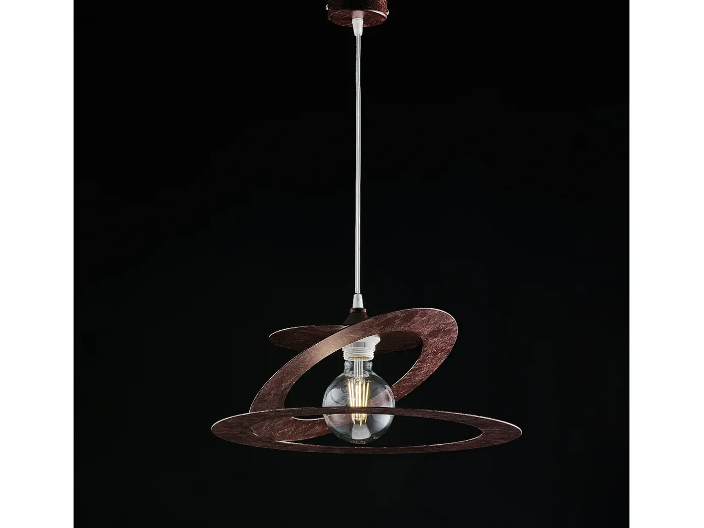 Sospensione Moderna 1 Luce Ferro Taglio Laser Marrone e Corten Serie Geko Marru00f3n chocolate Sale
