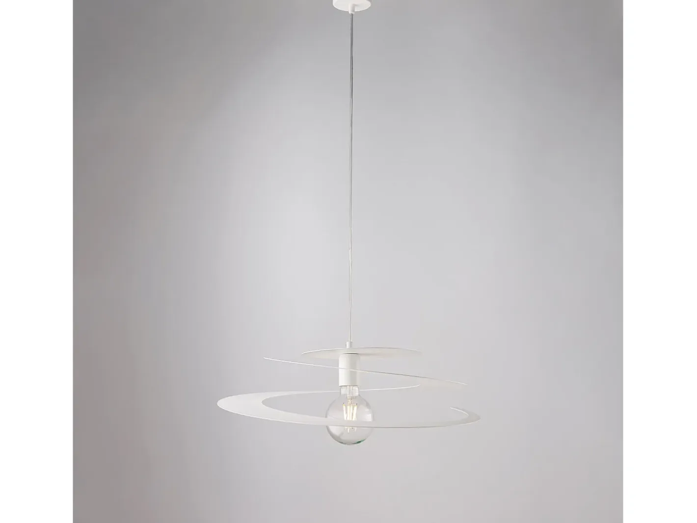 Sale Sospensione Moderna 1 Luce Spring Ferro Laccato Bianco Taglio Laser Blanco