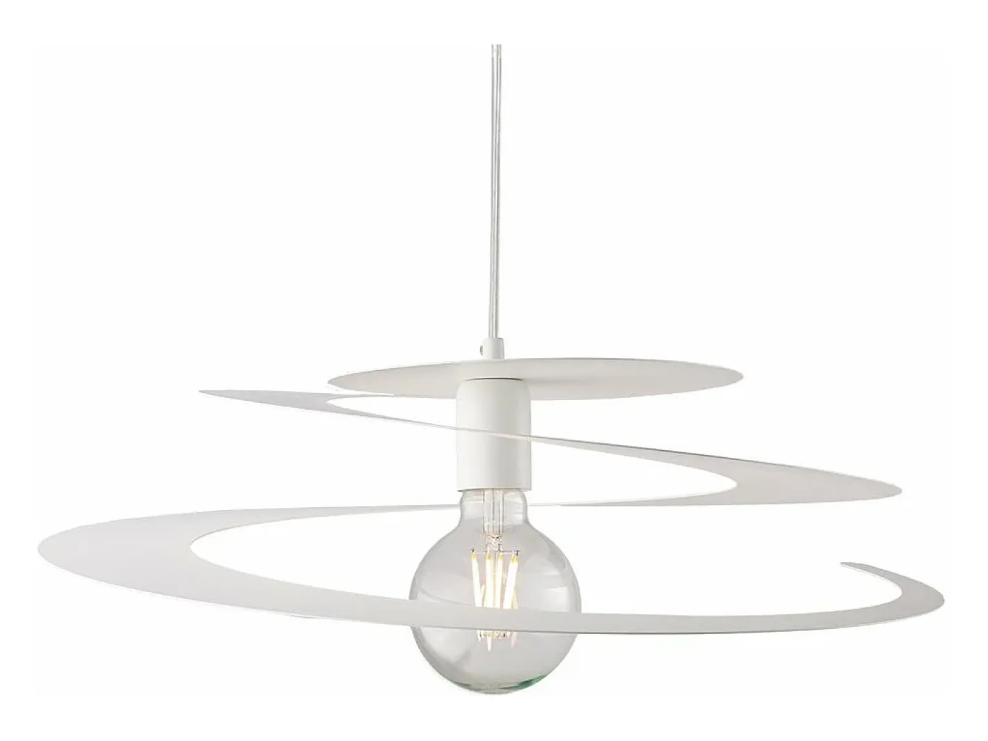 Sale Sospensione Moderna 1 Luce Spring Ferro Laccato Bianco Taglio Laser Blanco