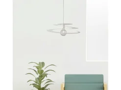 Sale Sospensione Moderna 1 Luce Spring Ferro Laccato Bianco Taglio Laser Blanco