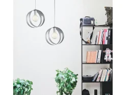 Sospensione Moderna 1 Luce Peter In Ferro Bianco Grigio Taglio Laser Blanco Best