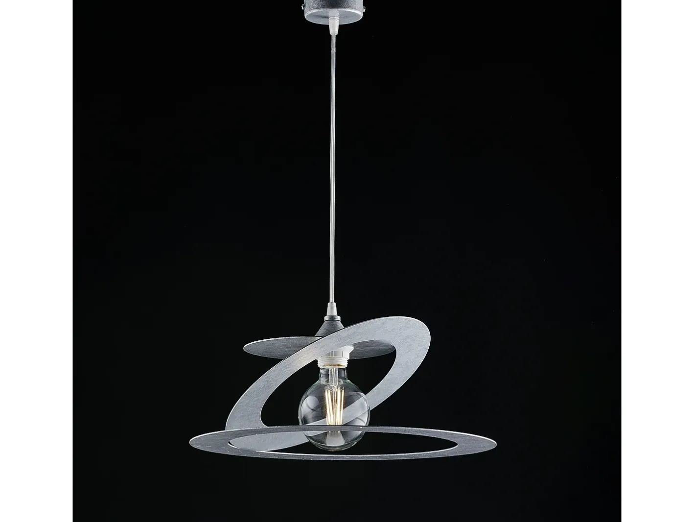 Outlet Sospensione Moderna 1 Luce Ferro Taglio Laser Argento Serie Geko Plateado