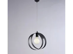 Lámpara Suspendida-Sospensione Moderna 1 Luce Peter In Ferro Nero Taglio Laser Negro
