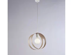 Lámpara Suspendida-Sospensione Moderna 1 Luce Peter In Ferro Bianco Tortora Taglio Laser Topo