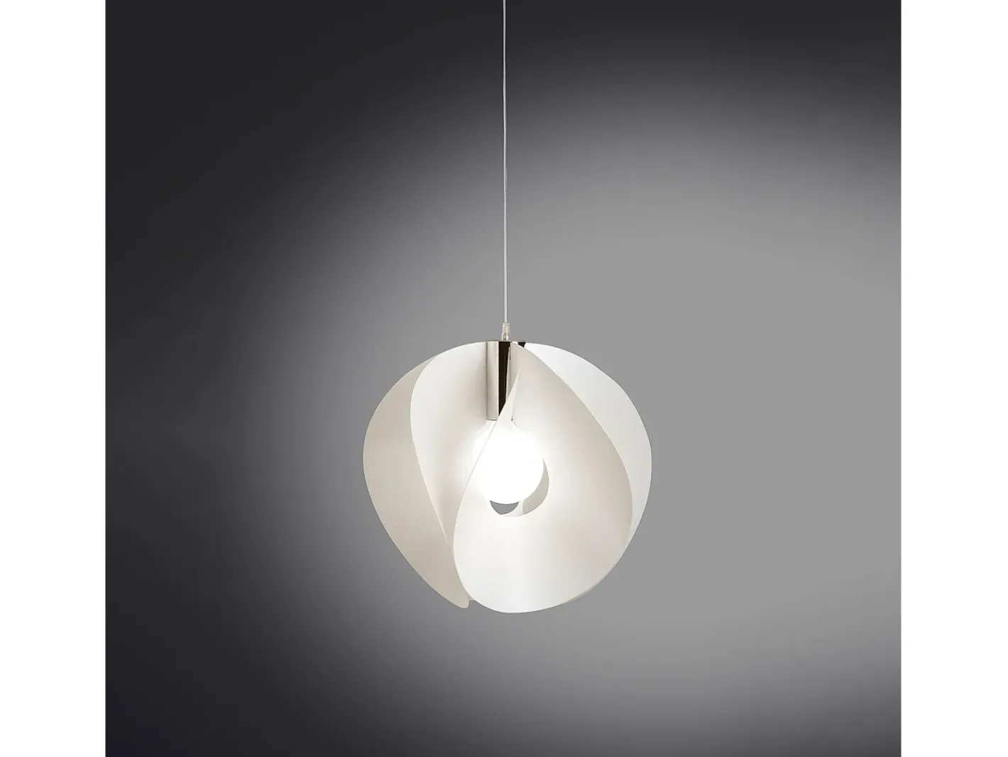 Online Sospensione Moderna Atom Polilux ® Bianco E Metallo Cromo 1 Luce E27 Blanco