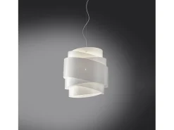 Sospensione Moderna Bea Polilux ® Bianco E Metallo Cromo 1 Luce E27 D40Cm Blanco Sale