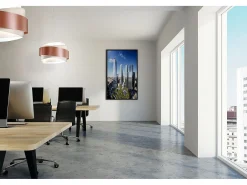 Lámpara Suspendida-Sospensione Moderna Bea Polilux ® Rame E Metallo Cromo 1 Luce E27 D60Cm Cobrizo