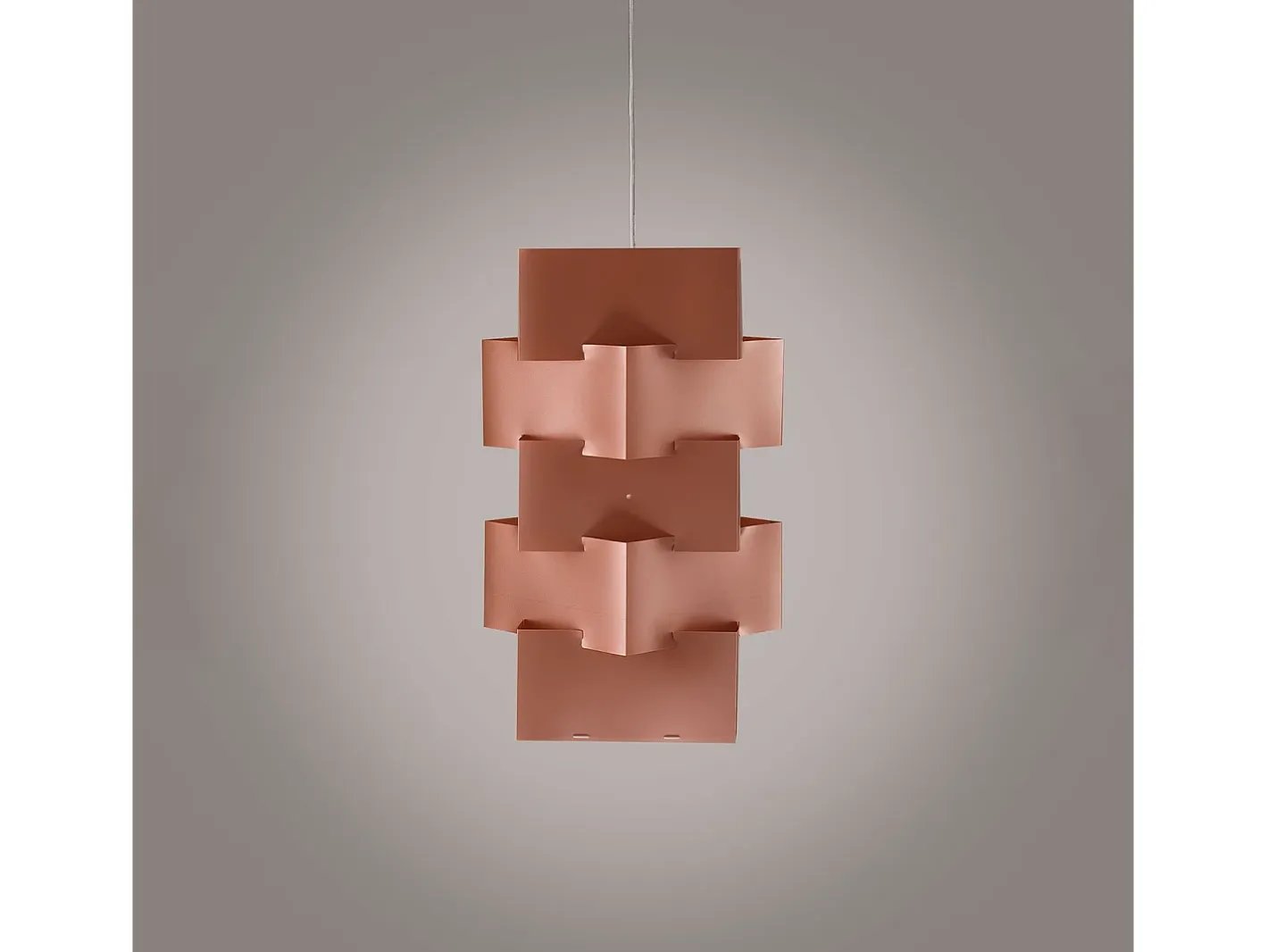 Lámpara Suspendida-Sospensione Moderna Building Polilux ® Rame E Metallo Cromo 1 Luce E27 H60Cm Cobrizo