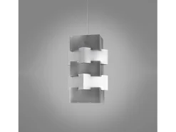 Sospensione Moderna Building Polilux ® Argento E Metallo Cromo 1 Luce E27 H60Cm Plateado Clearance