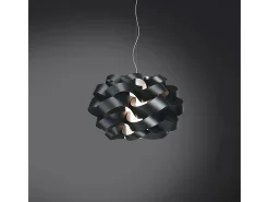 Sospensione Moderna Cloud Polilux ® Nero E Metallo Cromo 1 Luce E27 D.50Cm Negro Clearance