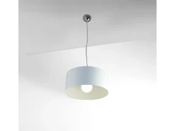 Sospensione Moderna Cylinder Metallo Bianco E Cromo 1 Luce E27 Blanco Sale
