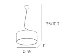 Sospensione Moderna Cylinder Metallo Bianco E Cromo 1 Luce E27 Blanco Sale
