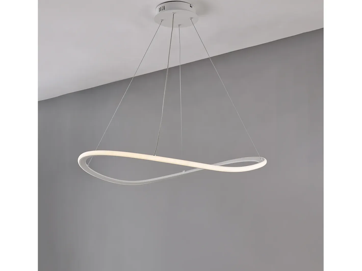 Plafón-Sospensione Moderna Darwin Plastica Bianca Led 40W Dimmerabile 3000-4000-6000K Blanco