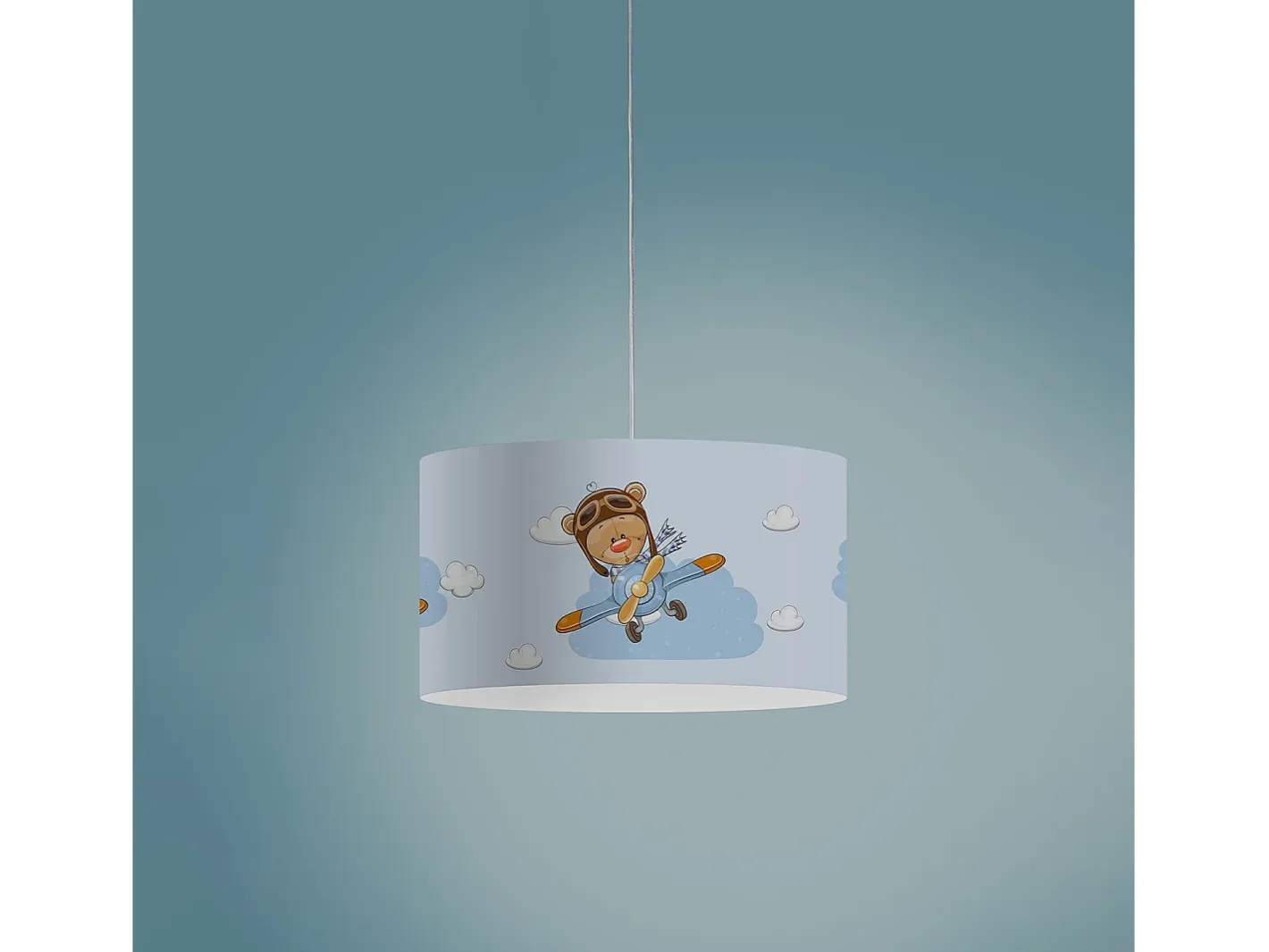 Sospensione Moderna Decokids Polilux ® Grafica Fly 1 Luce E27 Blanco