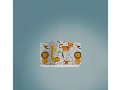 Lámpara Suspendida-Sospensione Moderna Decokids Polilux ® Grafica Savana 1 Luce E27 Blanco