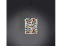 Sospensione Moderna Decolight Polilux ® Grafica Enjoy 1 Luce E27 Blanco Best