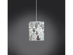 Sospensione Moderna Decolight Polilux ® Grafica Cactus 1 Luce E27 Blanco Hot