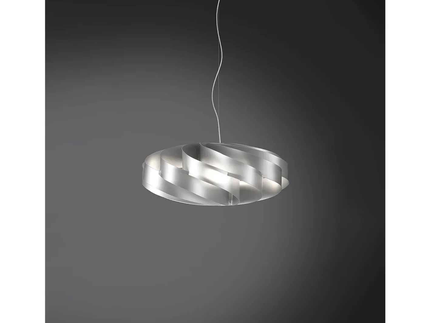 Sospensione Moderna Flat Polilux ® Argento E Metallo Cromo 1 Luce E27 D60Cm Plateado Discount
