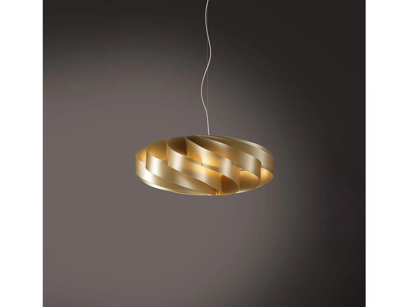 Lámpara Suspendida-Sospensione Moderna Flat Polilux ® New Gold E Metallo Cromo 1 Luce E27 Dorado