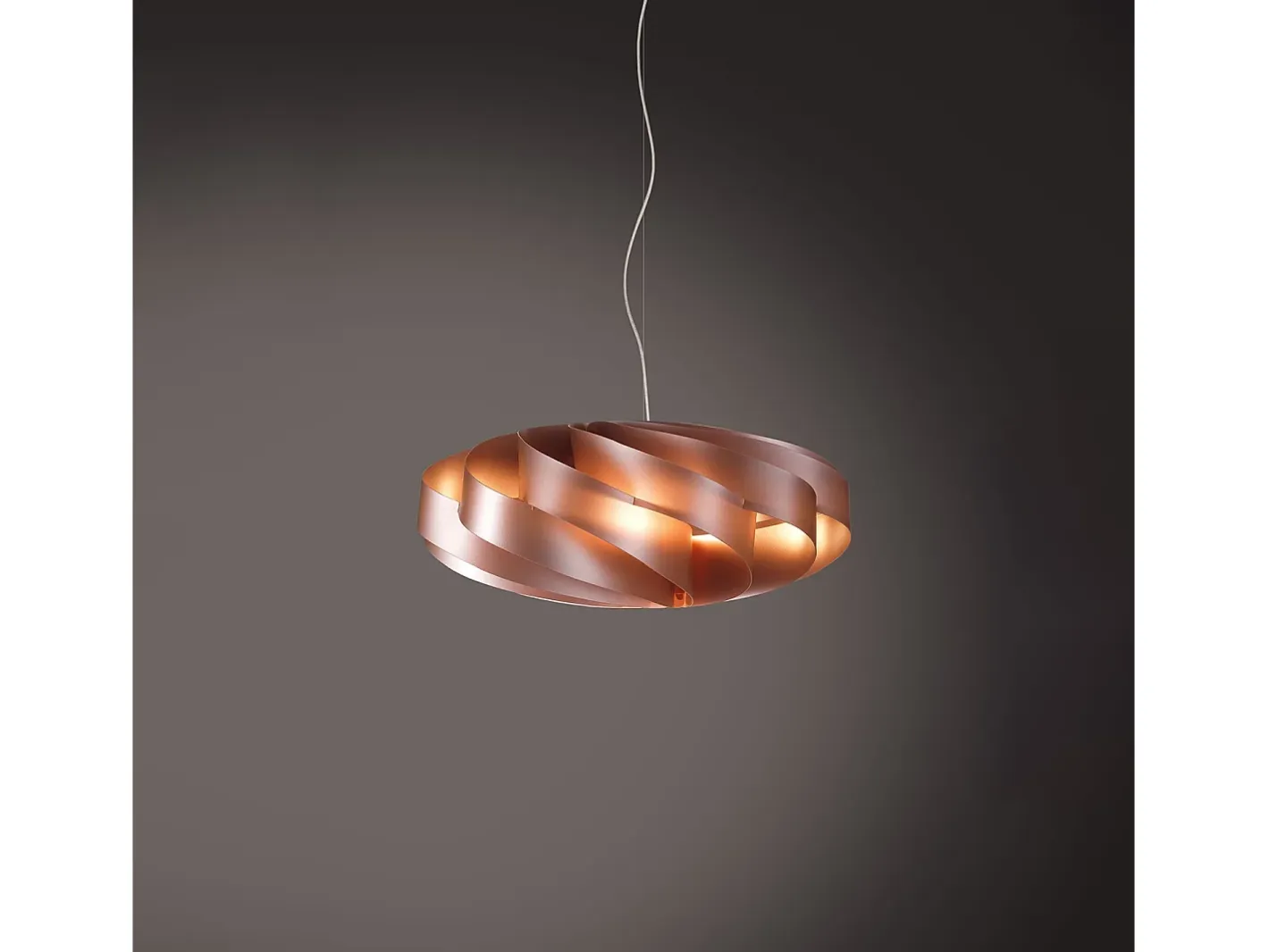 Sospensione Moderna Flat Polilux ® Rame E Metallo Cromo 1 Luce E27 D50Cm Cobrizo Sale