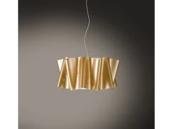 Sospensione Moderna Folio Polilux ® New Gold E Metallo Cromo 1 Luce E27 D50Cm Dorado New