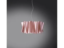 Lámpara Suspendida-Sospensione Moderna Folio Polilux ® Pink Metal E Metallo Cromo 1 Luce E27 D60Cm Plateado