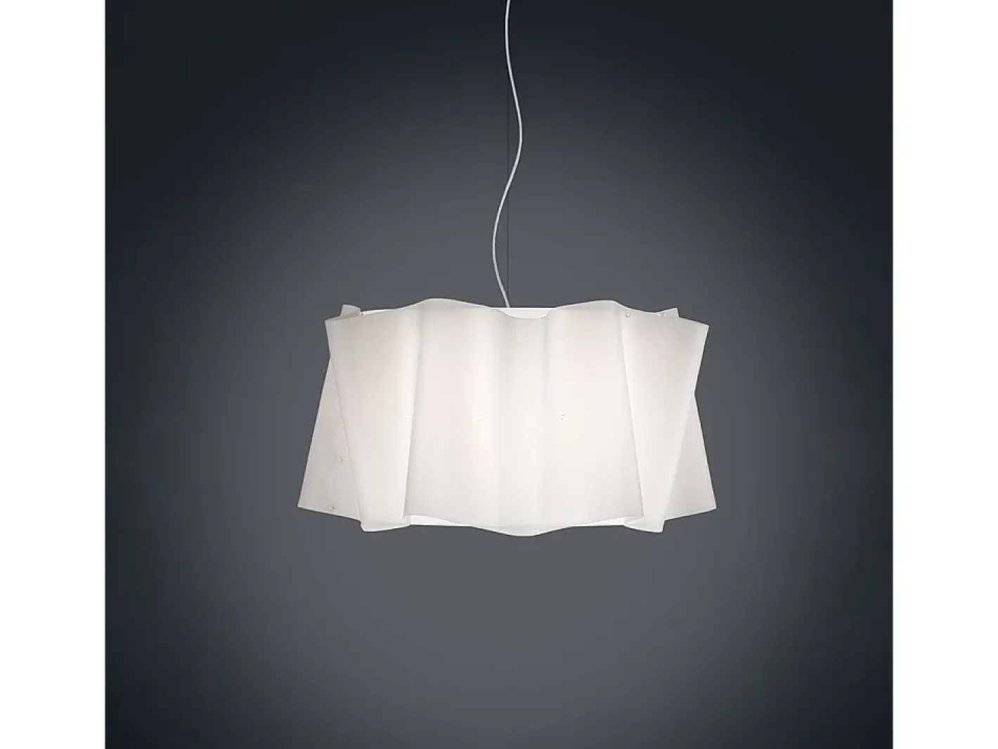 Sospensione Moderna Folio Polilux ® Bianco E Metallo Cromo 1 Luce E27 D60Cm Blanco New