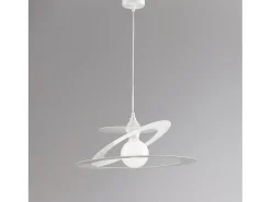 Sospensione Moderna Geko 1 Luce Ferro Taglio Laser Bianco Blanco