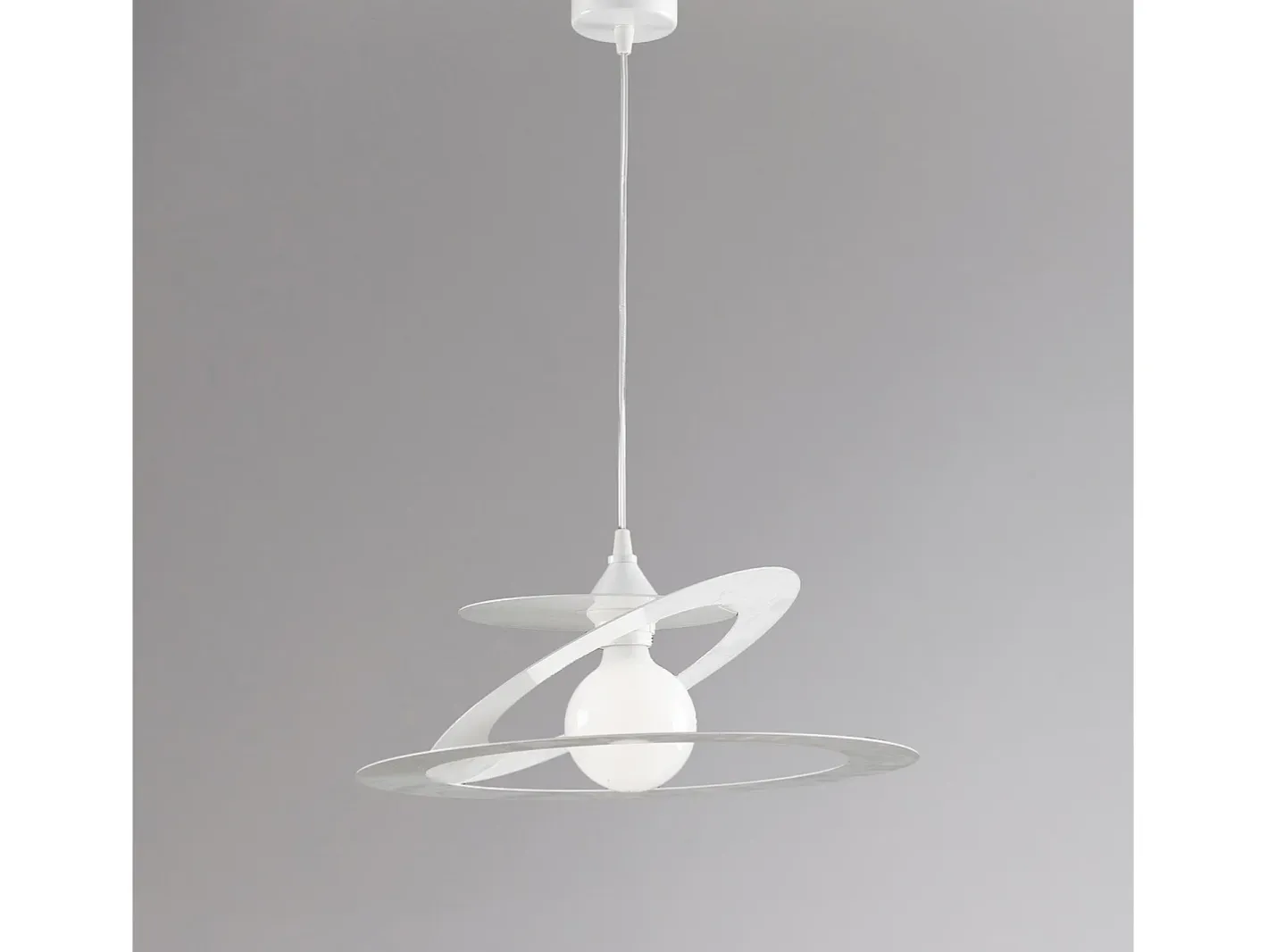 Sospensione Moderna Geko 1 Luce Ferro Taglio Laser Bianco Blanco