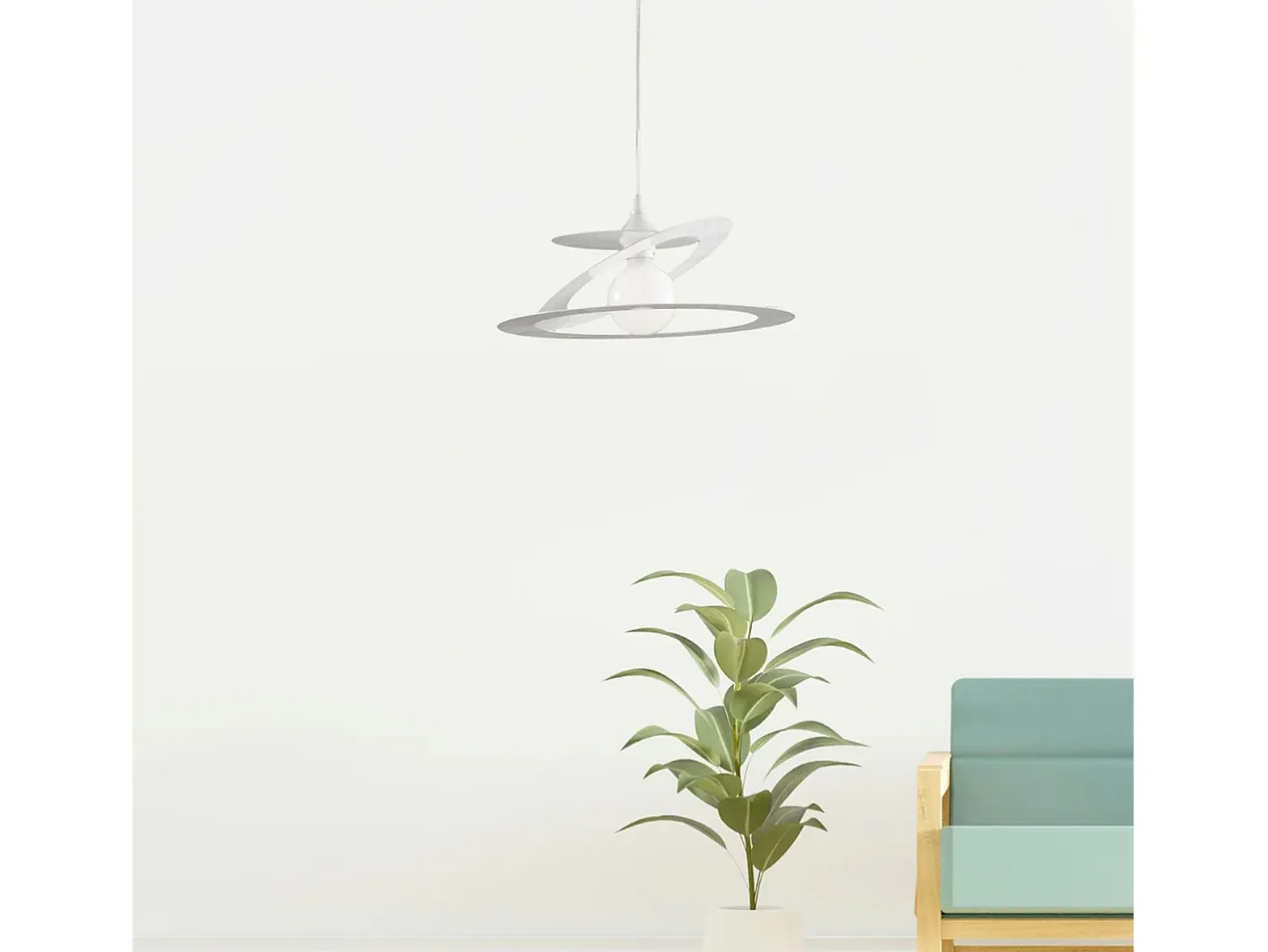 Sospensione Moderna Geko 1 Luce Ferro Taglio Laser Bianco Blanco