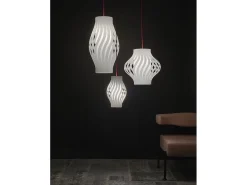 Sospensione Moderna Helios Polilux ® Bianco 1 Luce E27 H61Cm Blanco