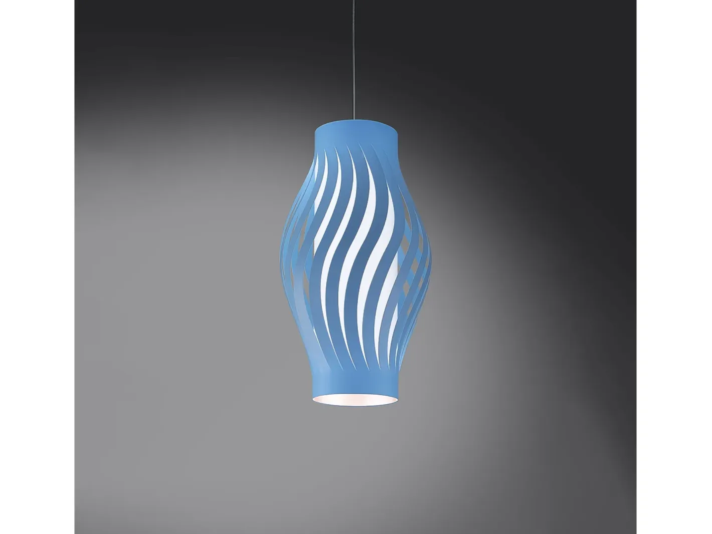 Sospensione Moderna Helios Polilux ® Blu Pastello 1 Luce E27 H61Cm Blanco Online