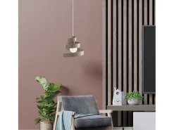 Lámpara Suspendida-Sospensione Moderna Helix 1 Luce In Ferro Laccato Tortora Topo