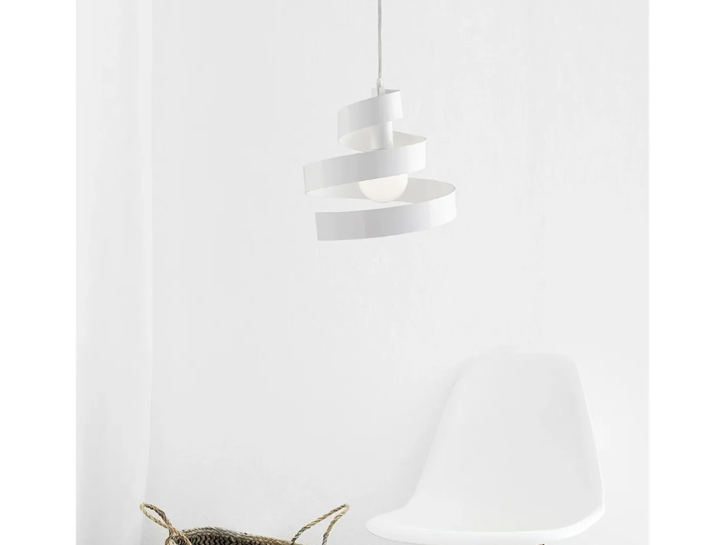 Online Sospensione Moderna Helix 1 Luce In Ferro Laccato Bianco Blanco