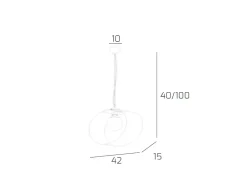 Best Sospensione Moderna Lap Metallo E Vetro Bianco 1 Luce E27 42Cm Blanco
