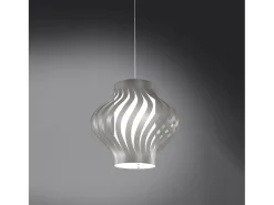 Sospensione Moderna Larga Helios Polilux ® Argento 1 Luce E27 Blanco